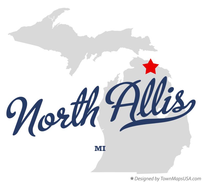Map of North Allis Michigan MI