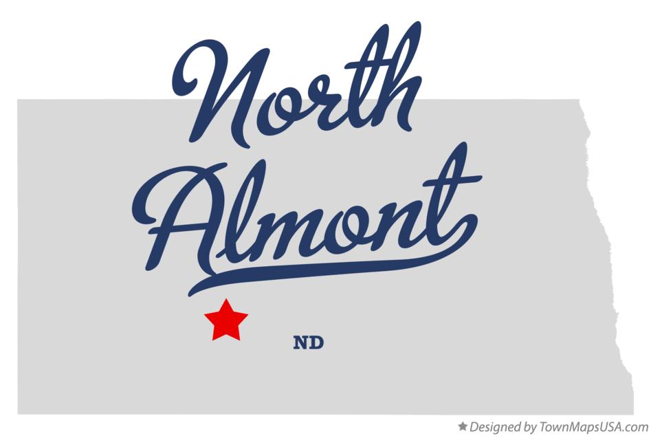 Map of North Almont North Dakota ND