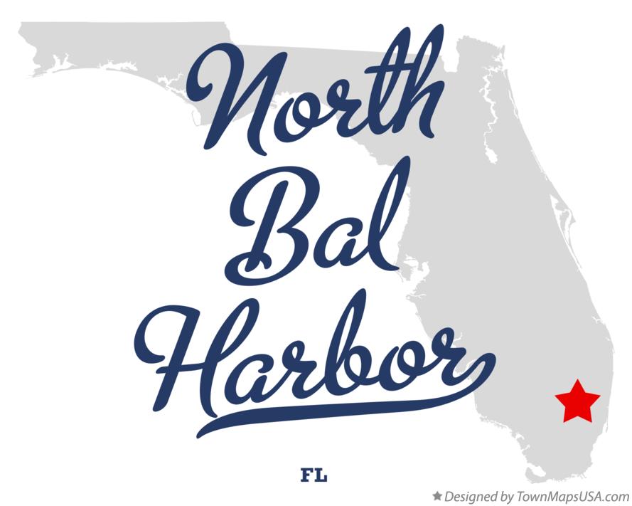 Map of North Bal Harbor Florida FL