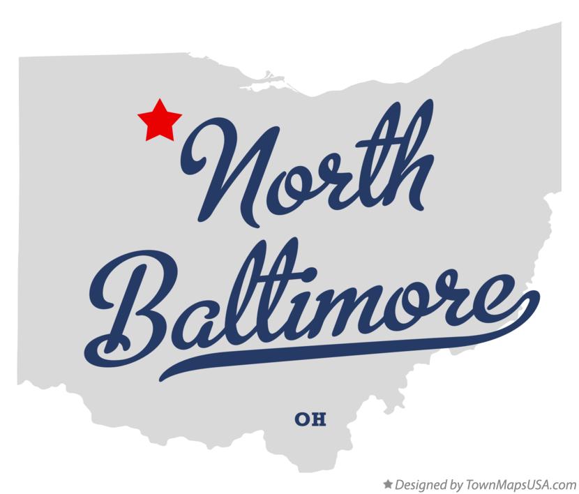 Map of North Baltimore Ohio OH