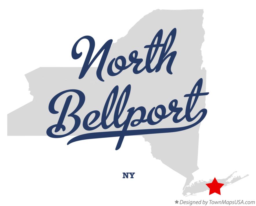 Map of North Bellport New York NY