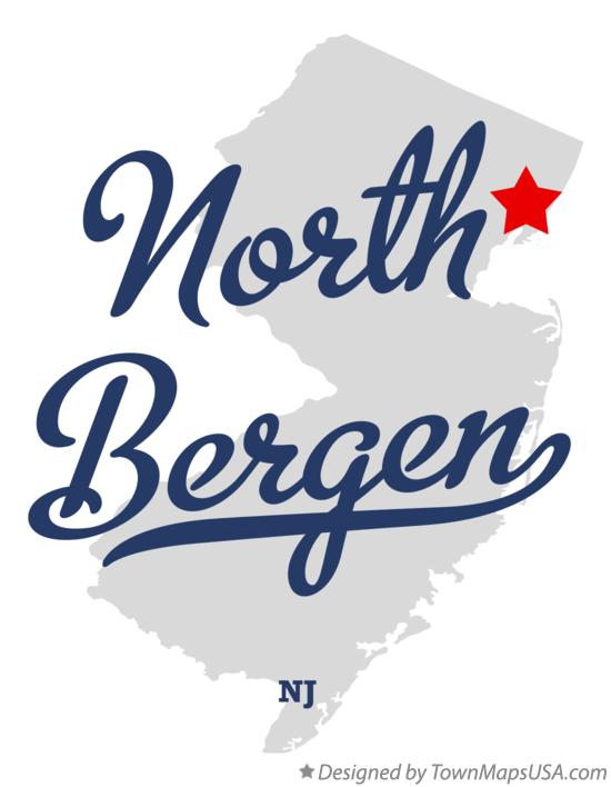 Map of North Bergen New Jersey NJ