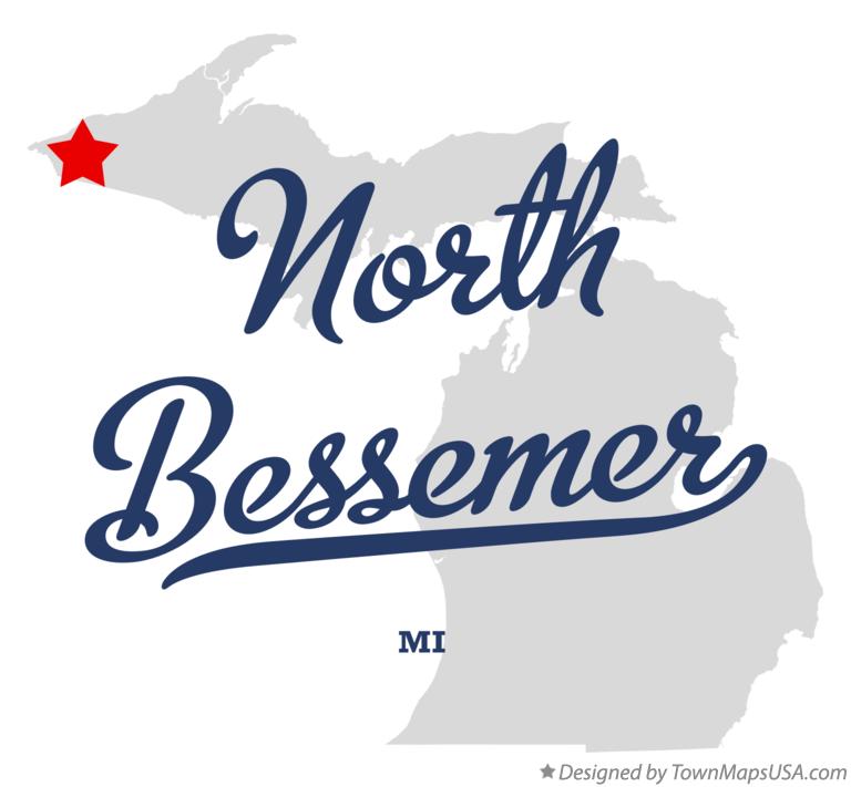 Map of North Bessemer Michigan MI