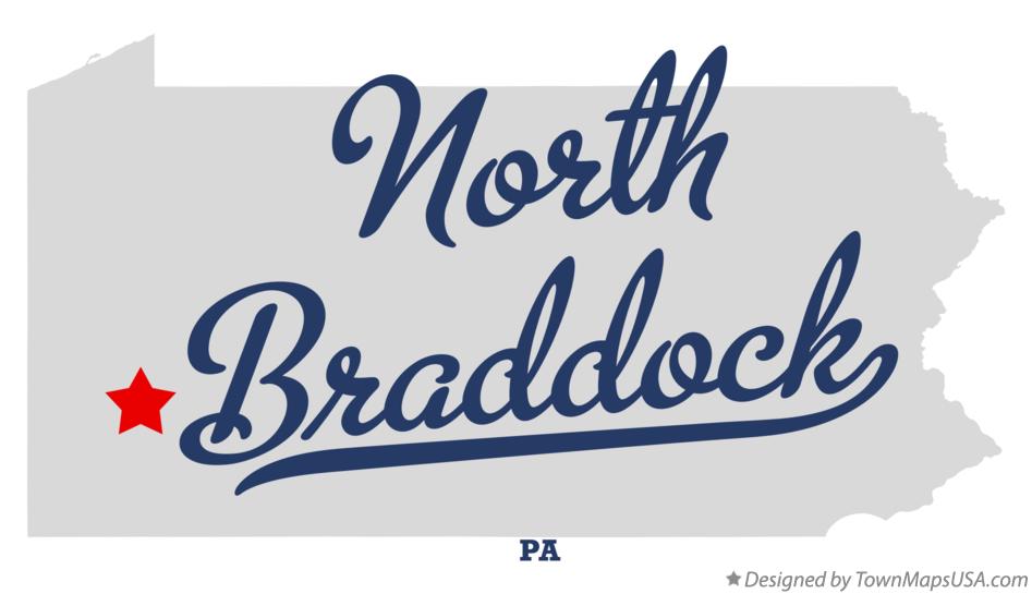 Map of North Braddock Pennsylvania PA