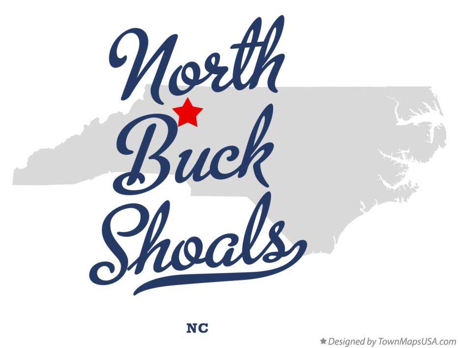 Map of North Buck Shoals North Carolina NC