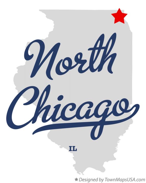 Map of North Chicago Illinois IL