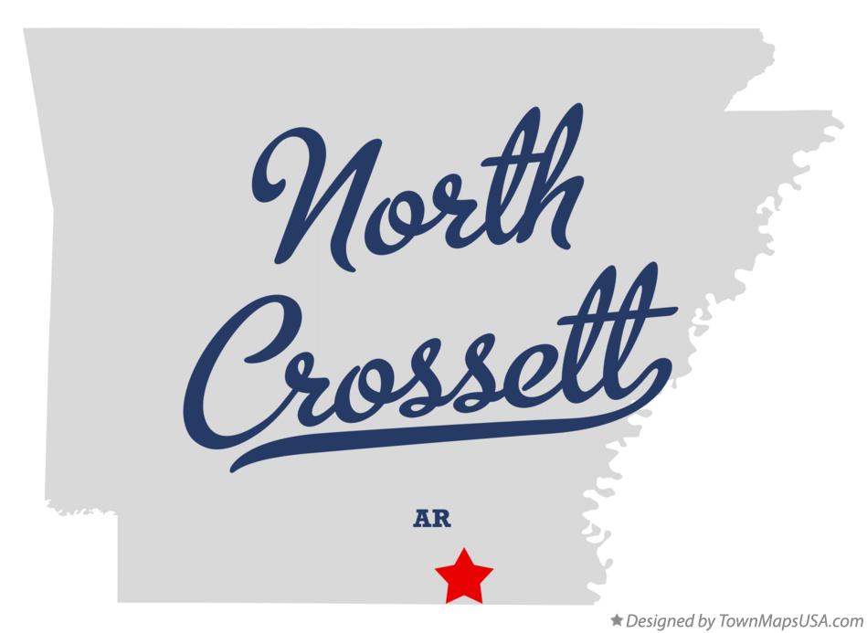 Map of North Crossett Arkansas AR