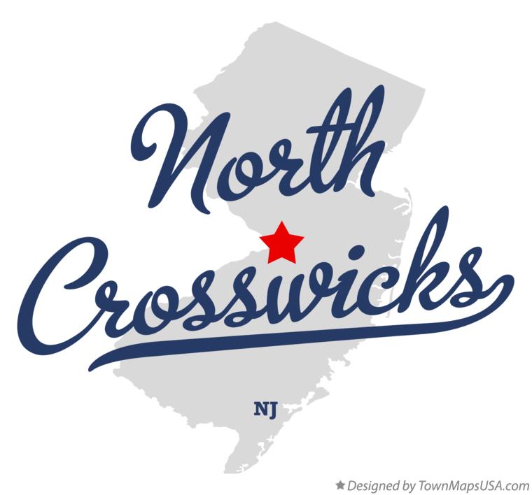 Map of North Crosswicks New Jersey NJ