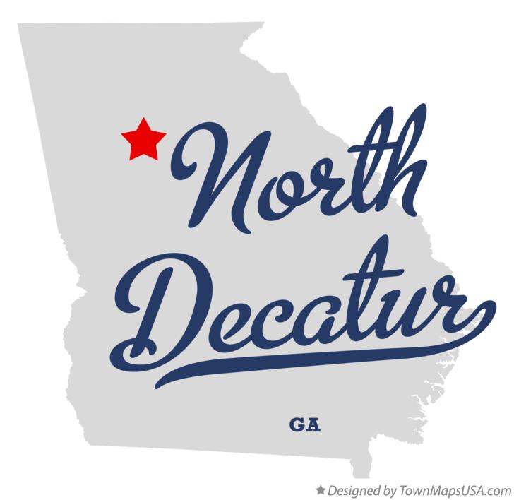 Map of North Decatur Georgia GA