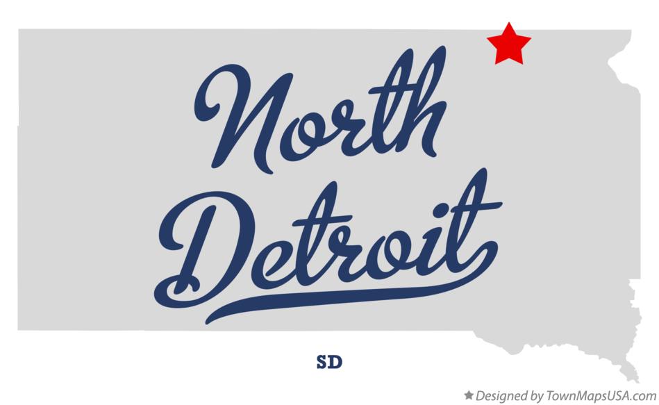 Map of North Detroit South Dakota SD