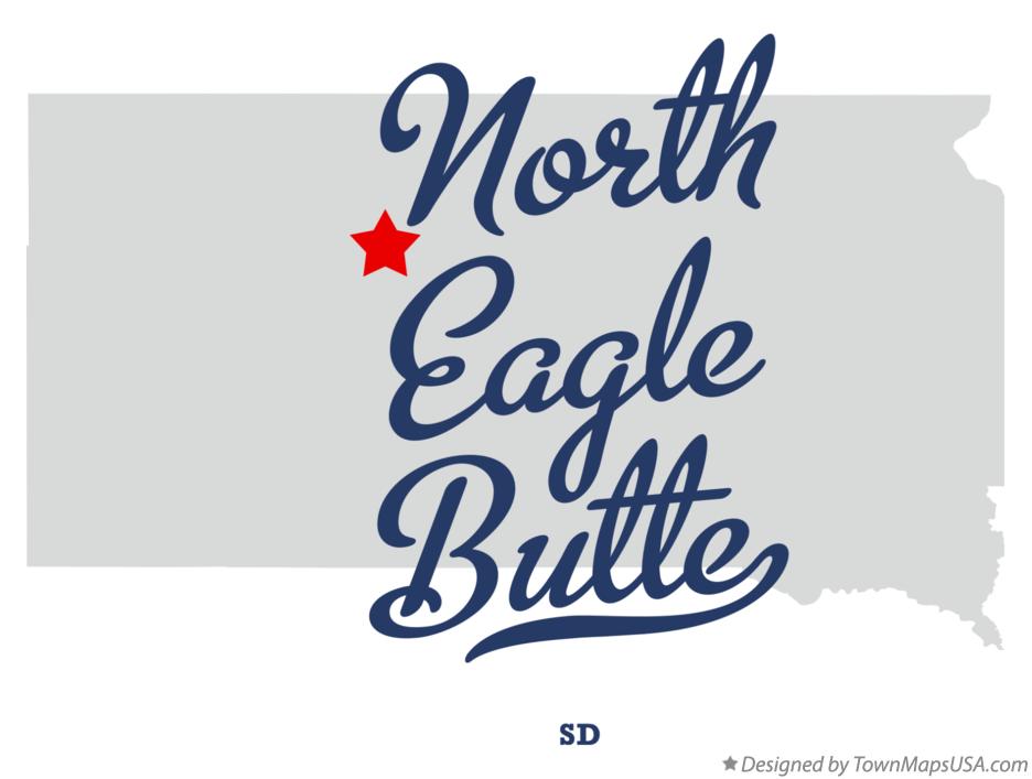Map of North Eagle Butte South Dakota SD
