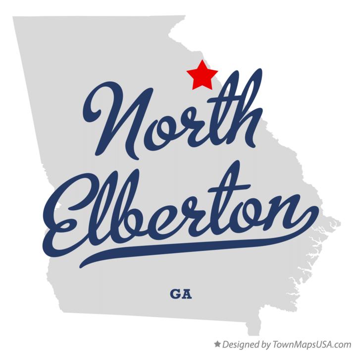 Map of North Elberton Georgia GA