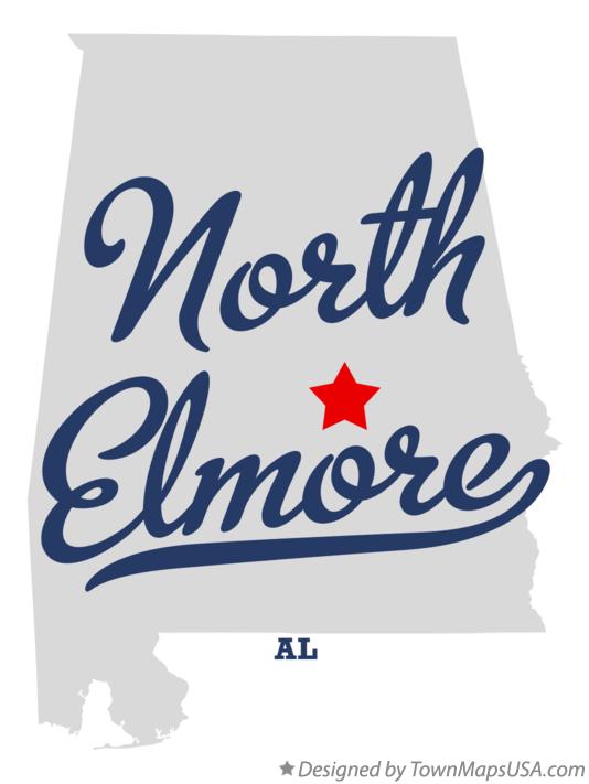 Map of North Elmore Alabama AL