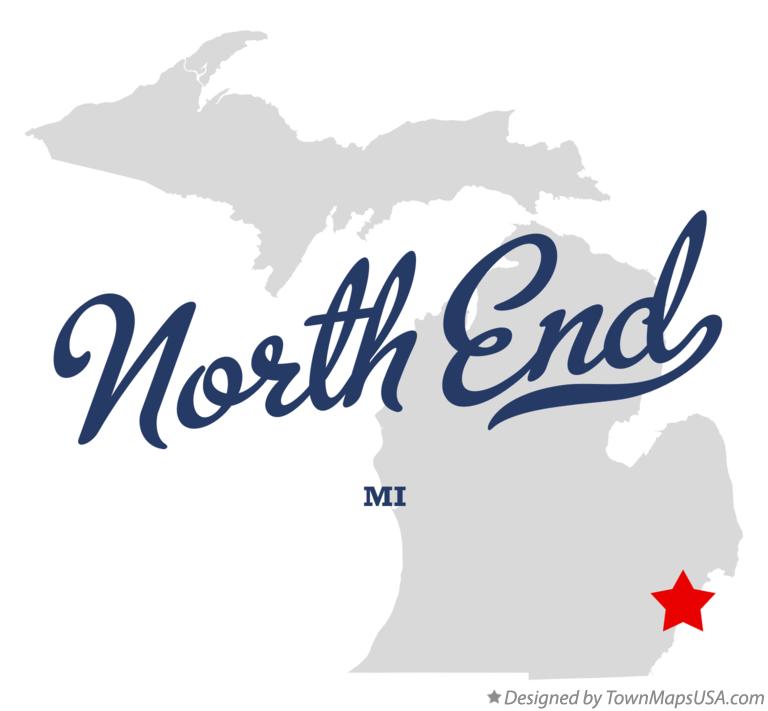 Map of North End Michigan MI