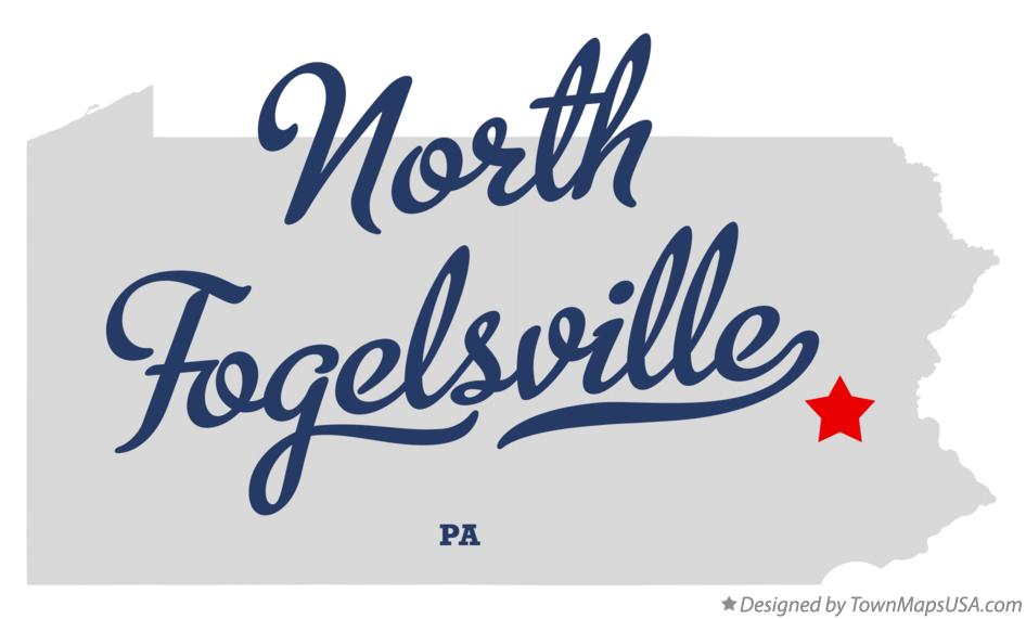 Map of North Fogelsville Pennsylvania PA