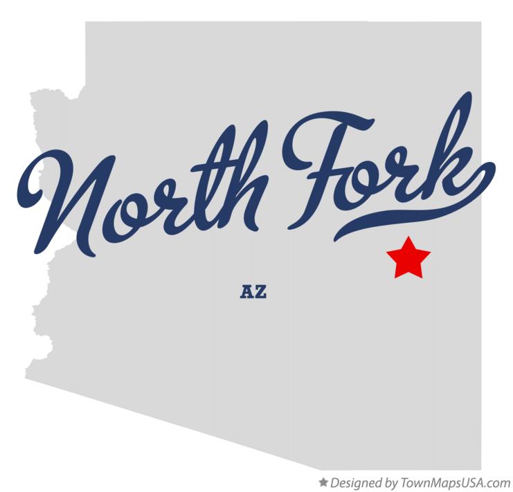 Map of North Fork Arizona AZ