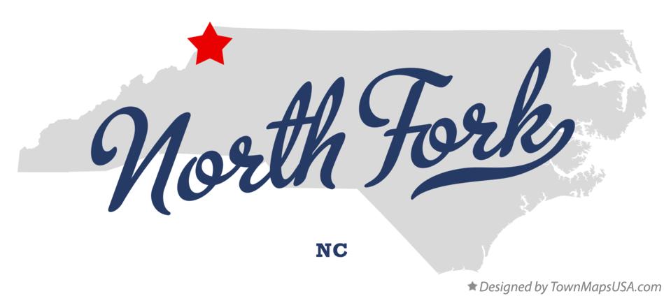 Map of North Fork North Carolina NC