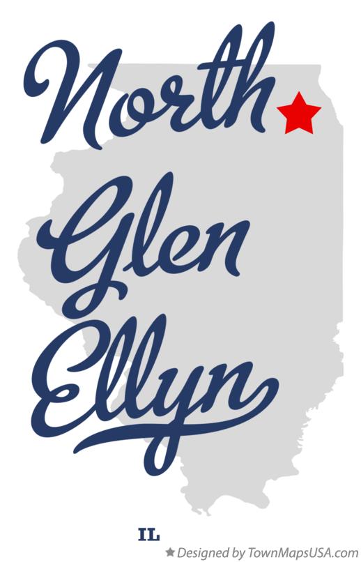 Map of North Glen Ellyn Illinois IL