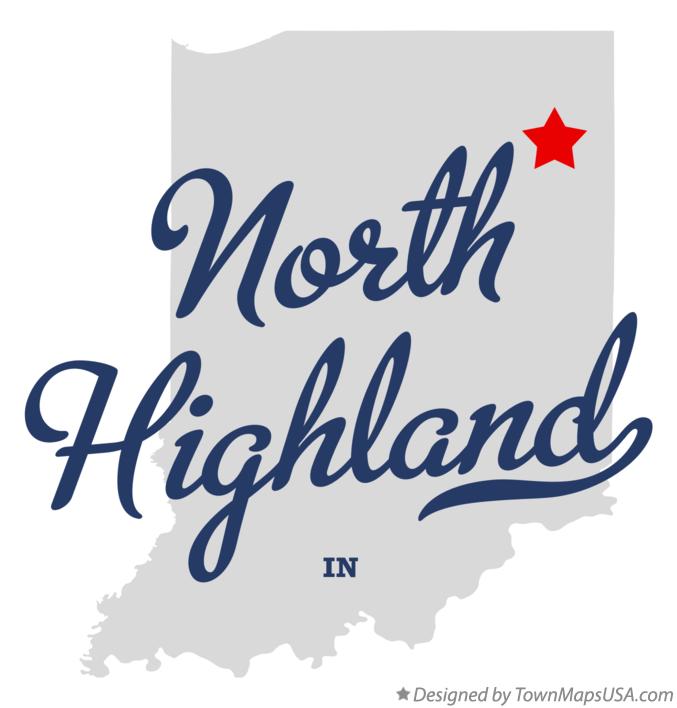 Map of North Highland Indiana IN