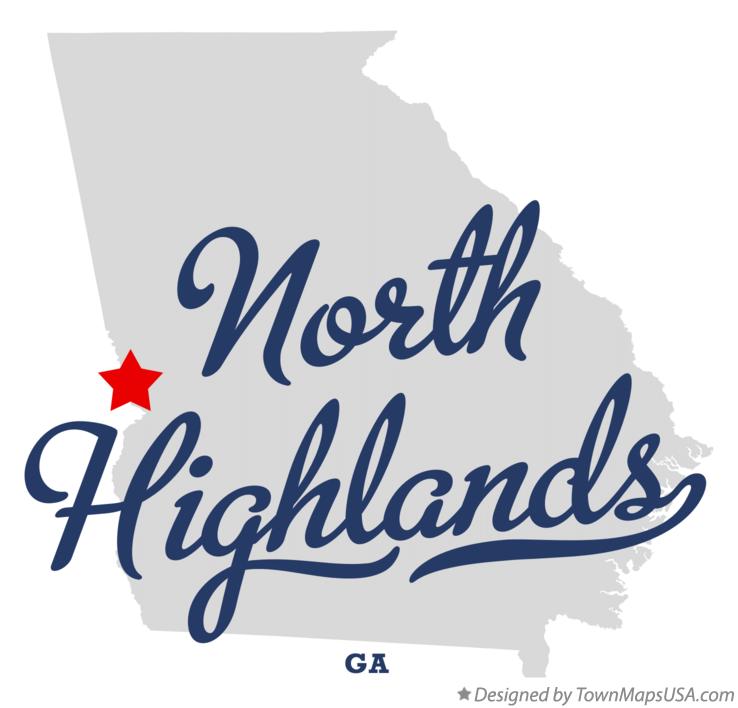 Map of North Highlands Georgia GA
