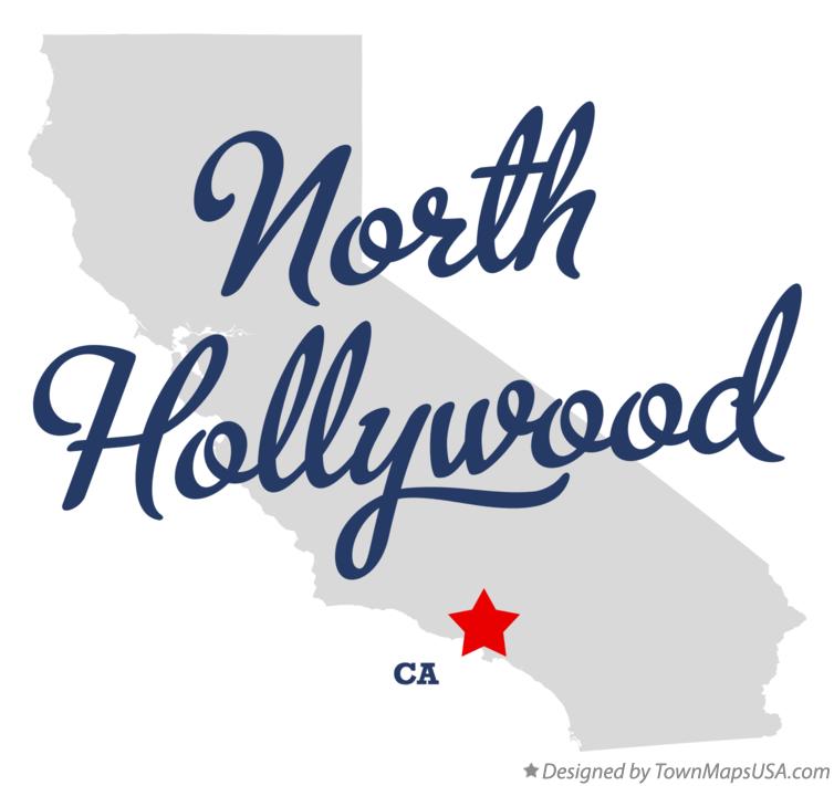 Map of North Hollywood California CA