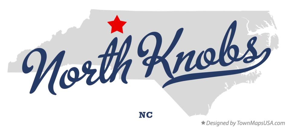 Map of North Knobs North Carolina NC