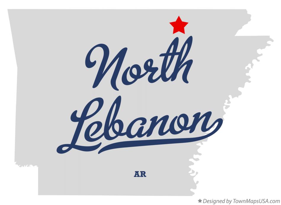 Map of North Lebanon Arkansas AR