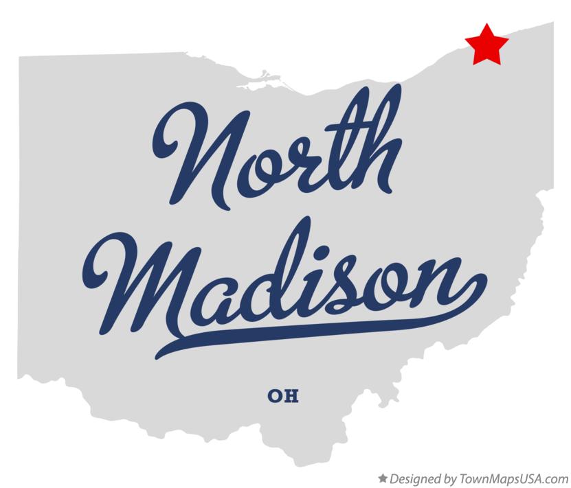 Map of North Madison Ohio OH