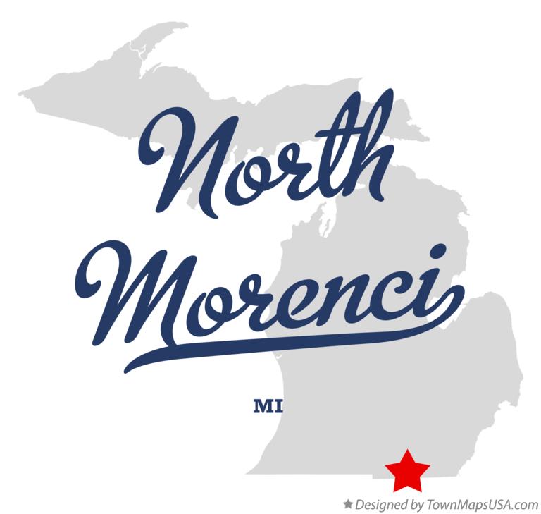 Map of North Morenci Michigan MI