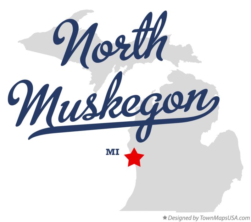 Map of North Muskegon Michigan MI