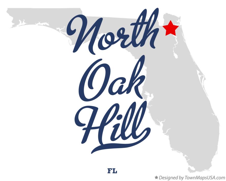 Map of North Oak Hill Florida FL