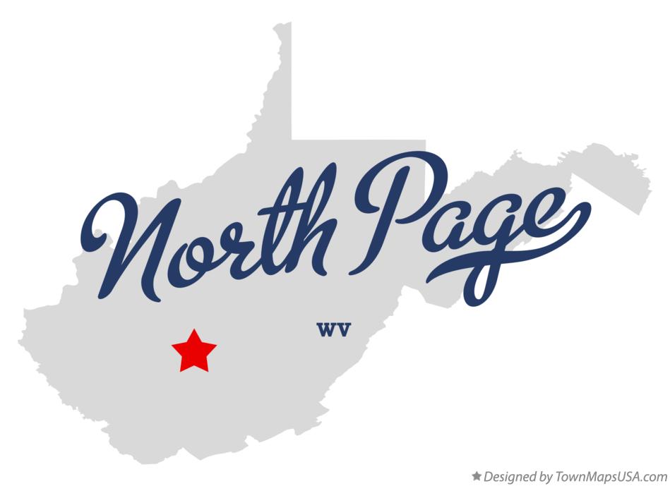 Map of North Page West Virginia WV