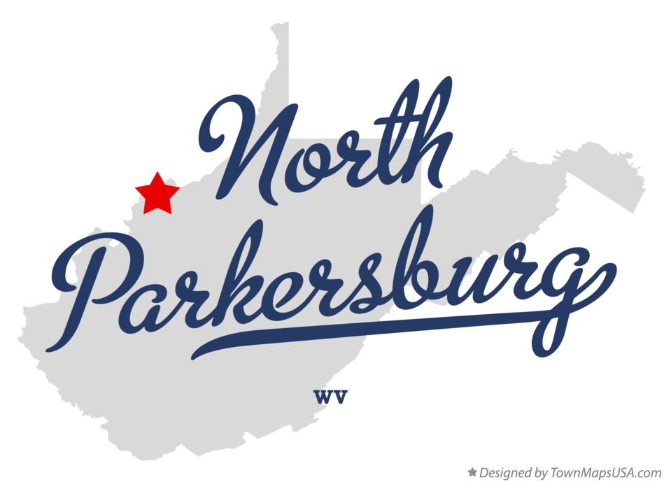 Map of North Parkersburg West Virginia WV