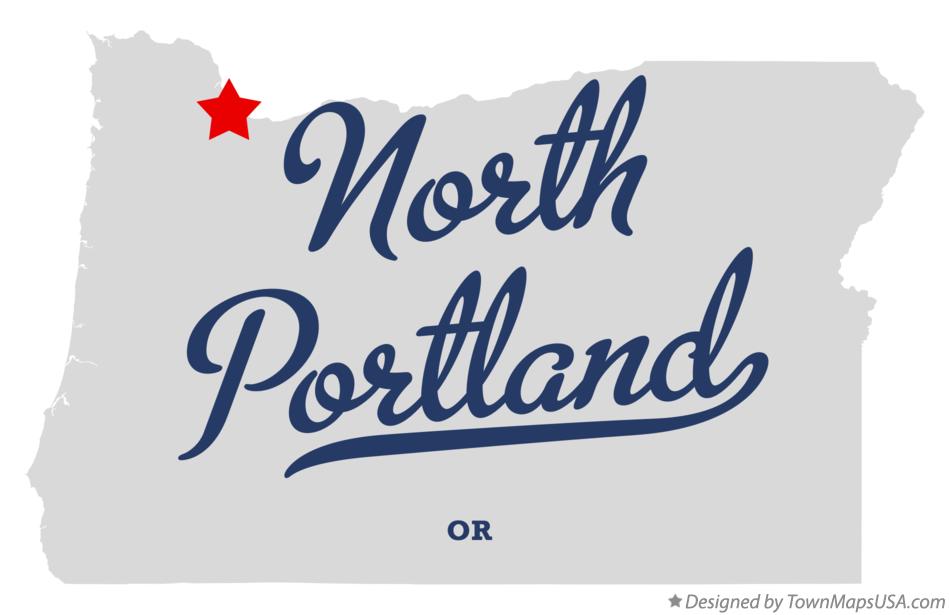Map of North Portland Oregon OR