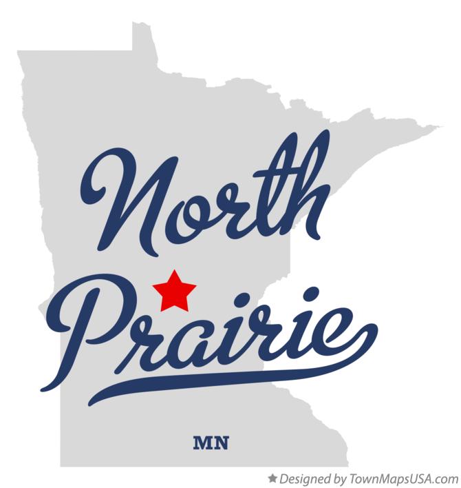 Map of North Prairie Minnesota MN