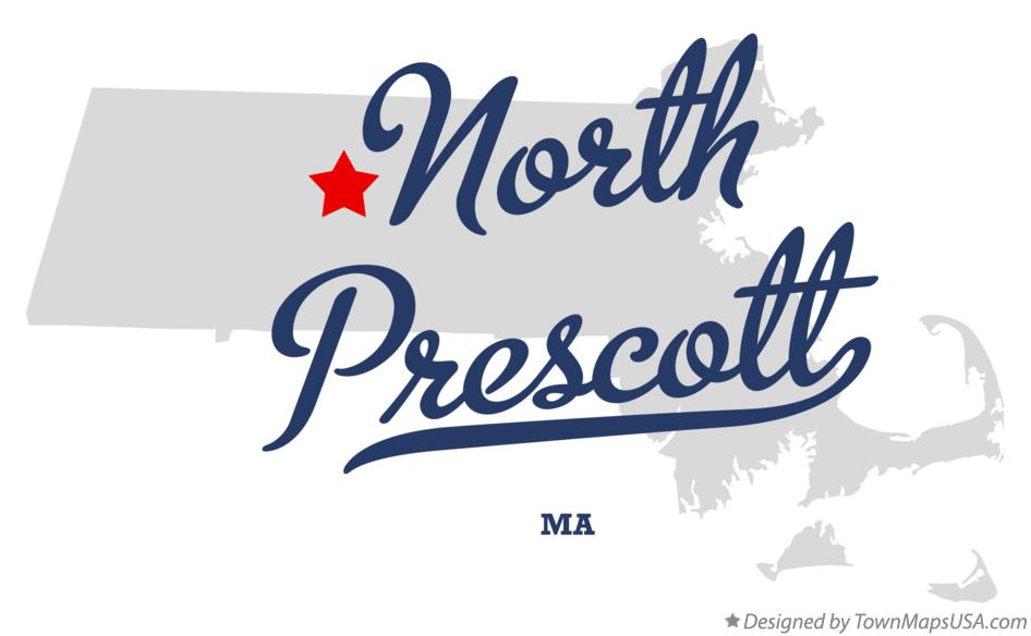 Map of North Prescott Massachusetts MA