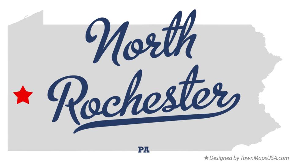 Map of North Rochester Pennsylvania PA