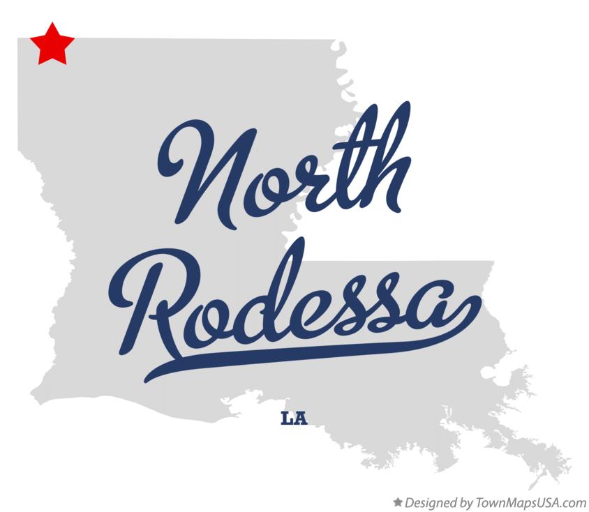 Map of North Rodessa Louisiana LA