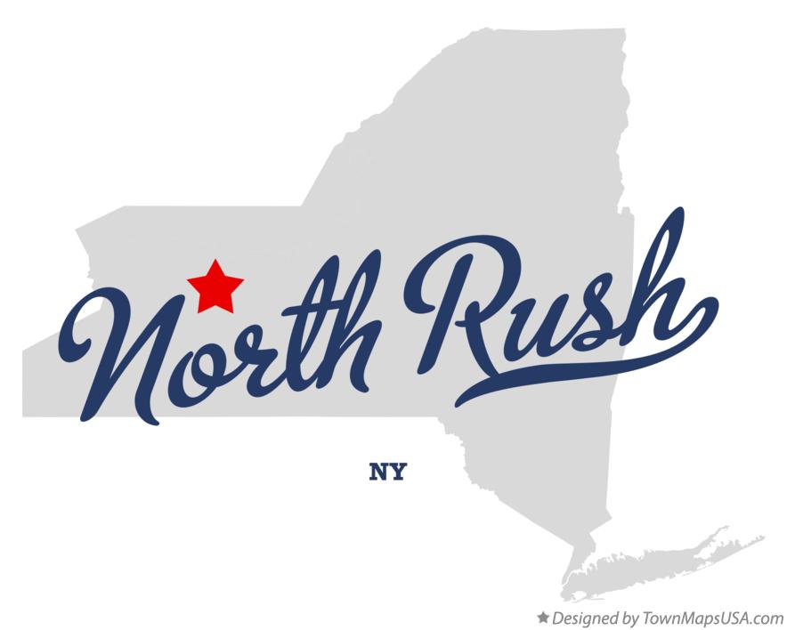 Map of North Rush New York NY