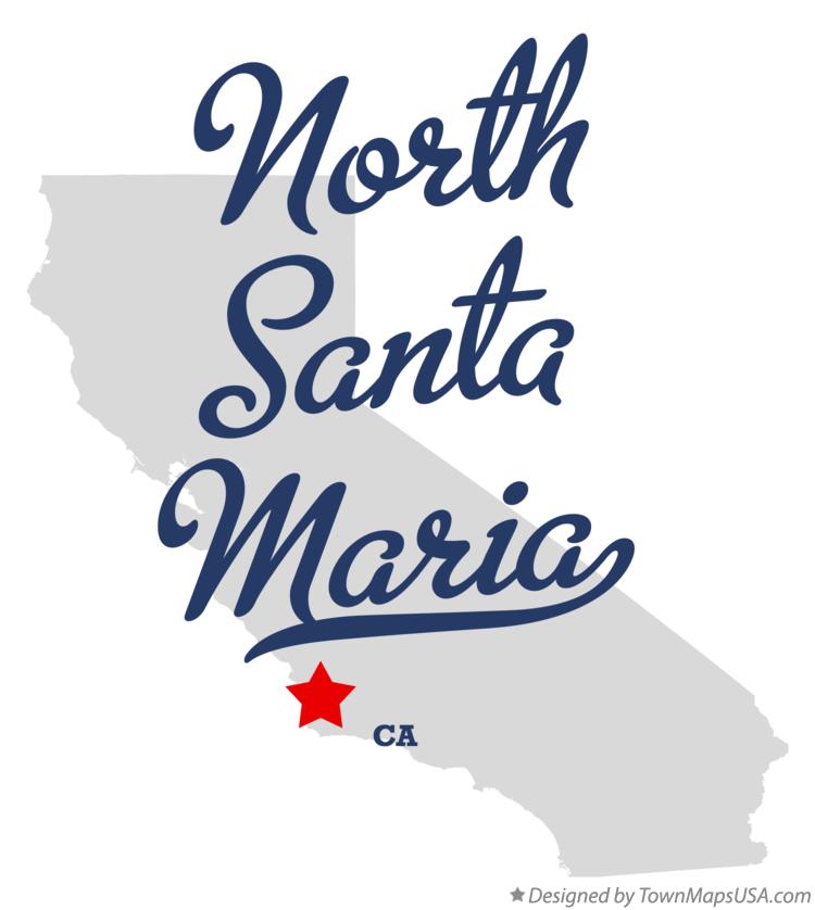 Map of North Santa Maria California CA