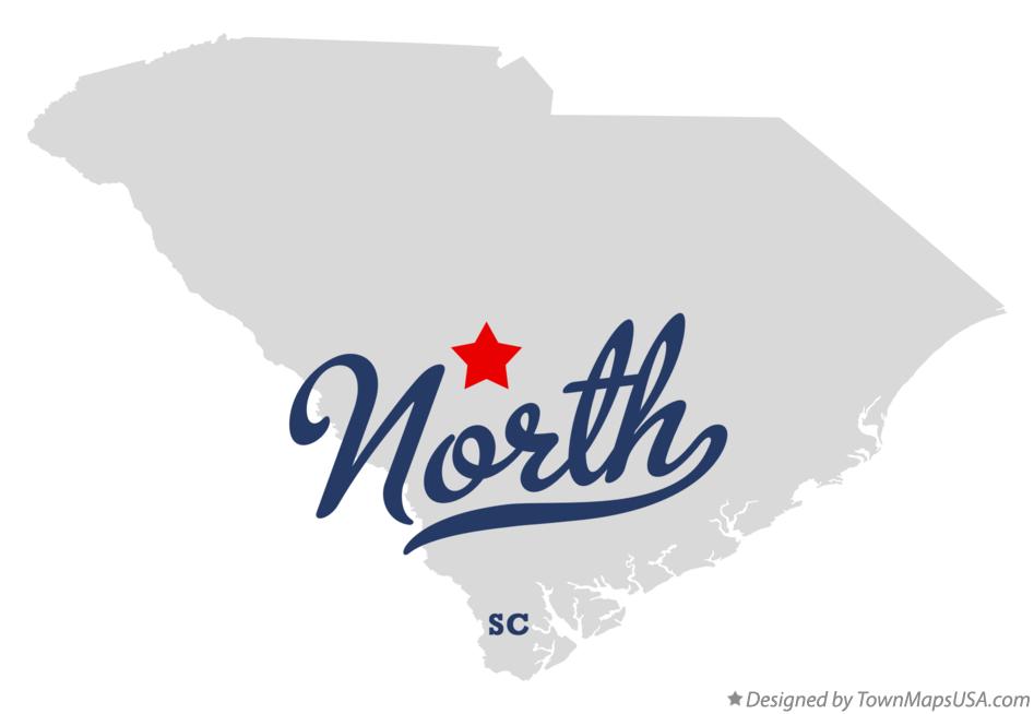 Map of North South Carolina SC