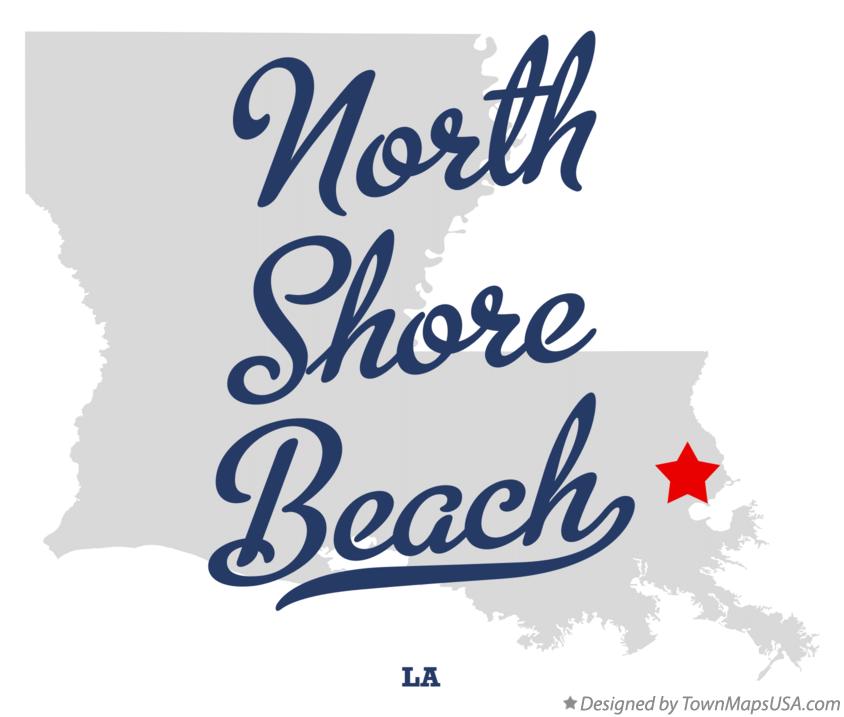 Map of North Shore Beach Louisiana LA