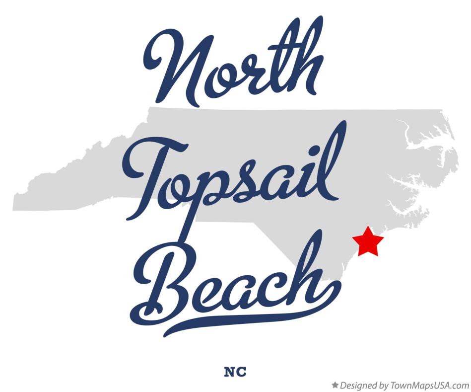 Map of North Topsail Beach North Carolina NC