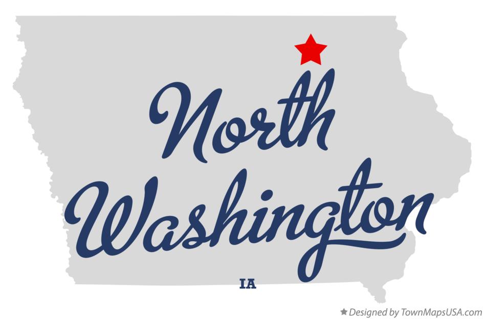 Map of North Washington Iowa IA
