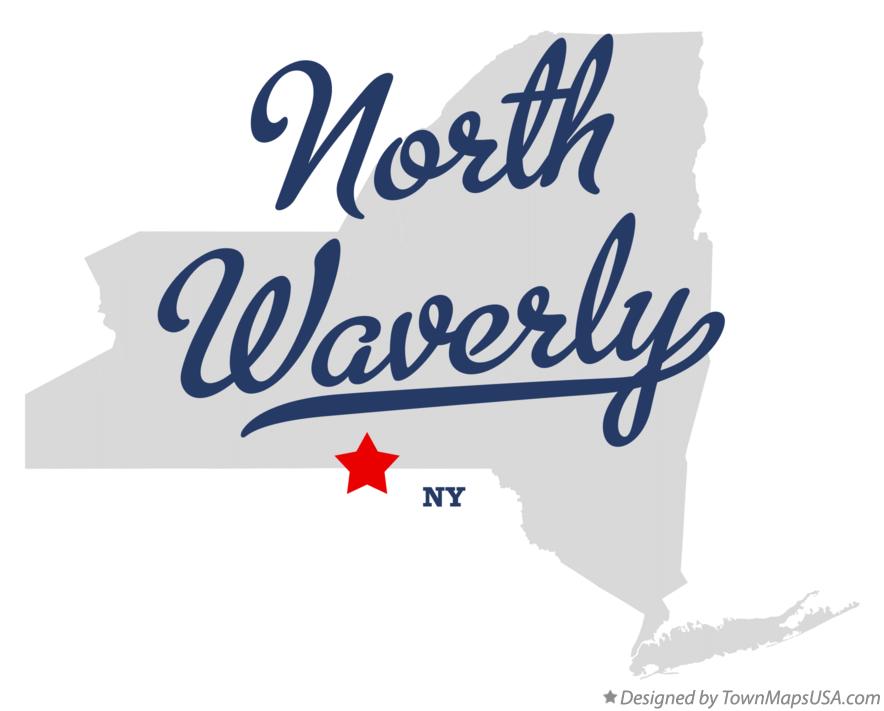 Map of North Waverly New York NY