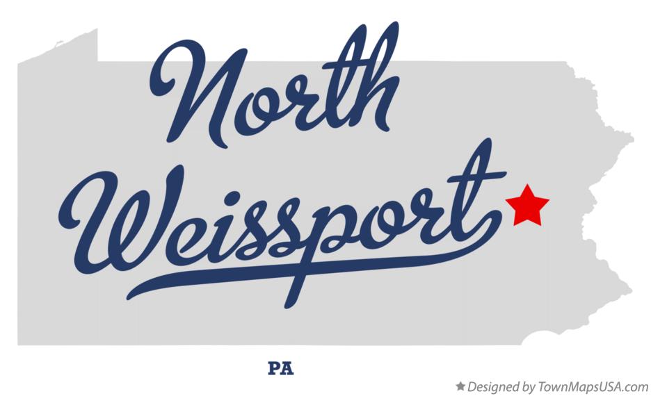 Map of North Weissport Pennsylvania PA