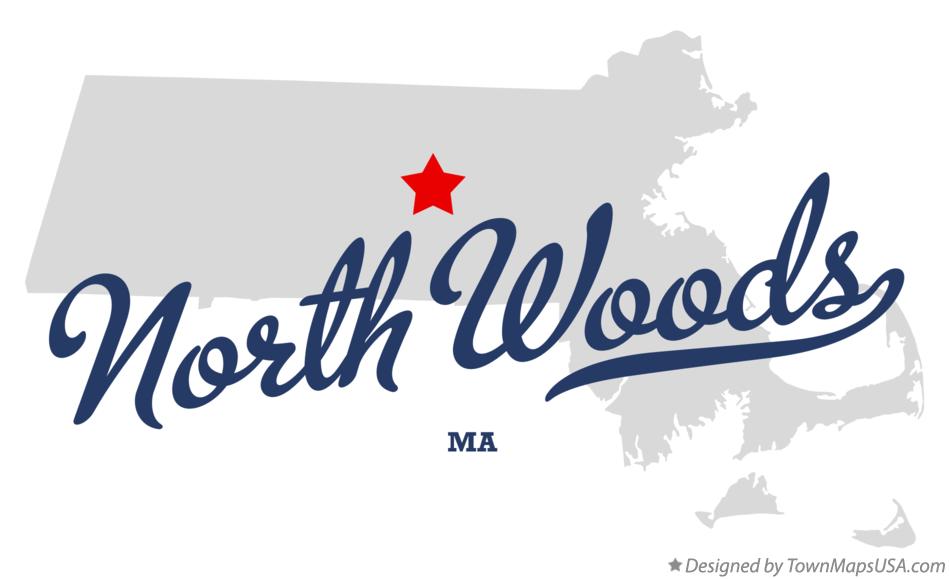Map of North Woods Massachusetts MA