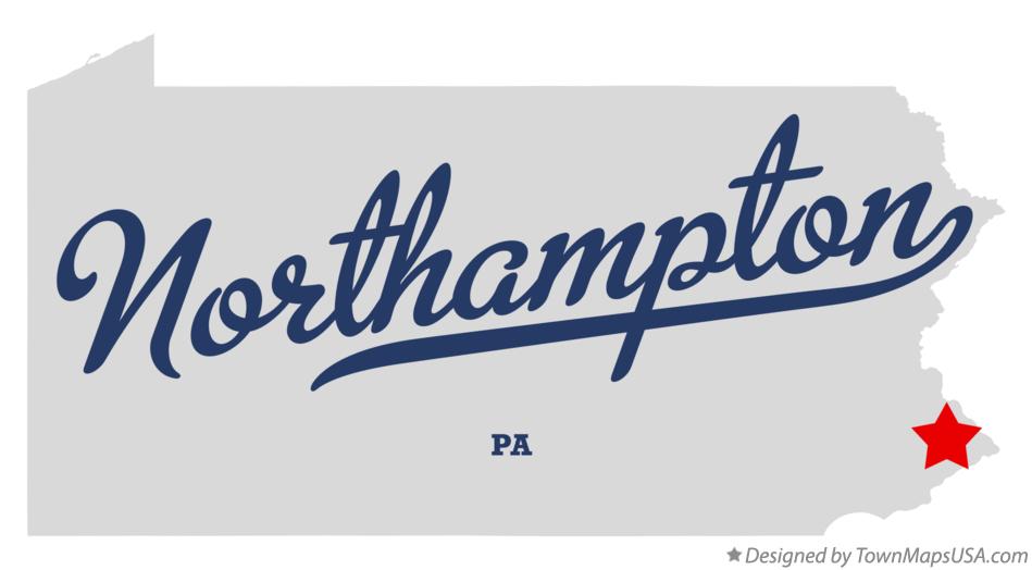 Map of Northampton Pennsylvania PA
