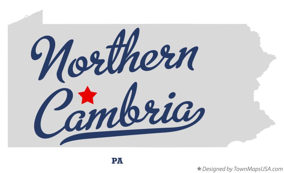 Map of Northern Cambria Pennsylvania PA