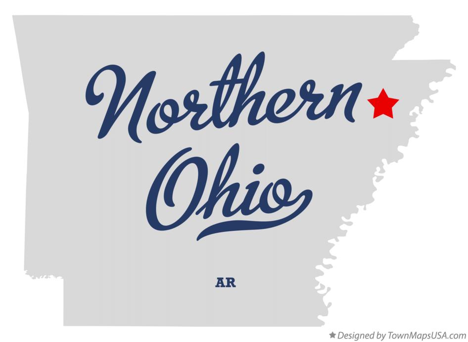 Map of Northern Ohio Arkansas AR